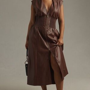 Anthropologie Brown Midi Dress